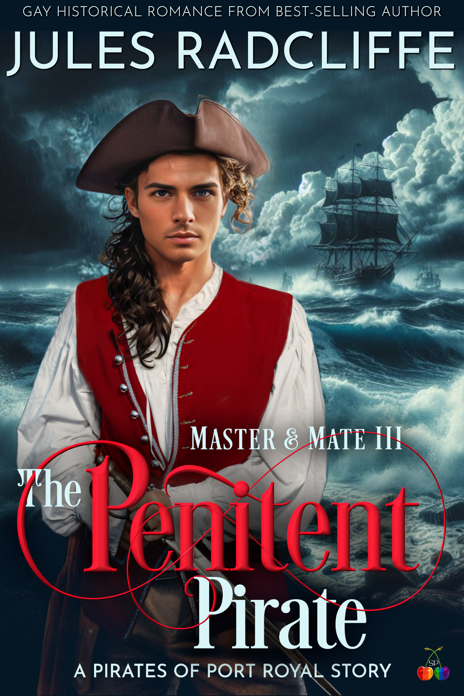 Cover of romance novel The Penitent Pirate showing a pirate with a sword